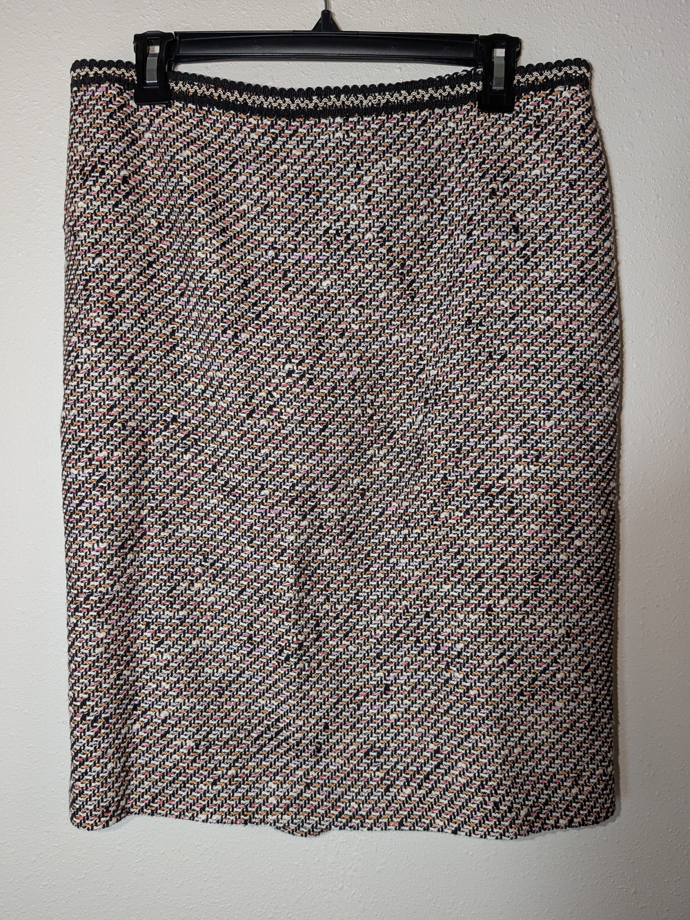 Talbots Tweed Pencil Skirt in Black, Cream & Pink